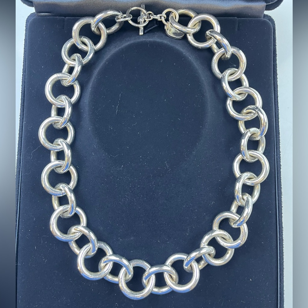 1AR Silver Chain Statement Necklace HR12-6